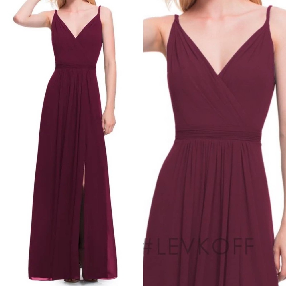 Bill Levkoff Burgundy bridesmaid dress